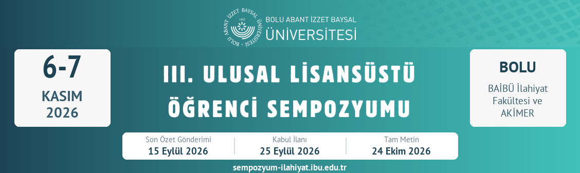 6-7 Kasım 2026 · BAİBÜ İlahiyat Fakültesi, Bolu